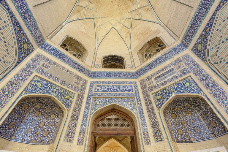 The Mir-i-Arab Madrasa in Bukhara, Uzbekistan.