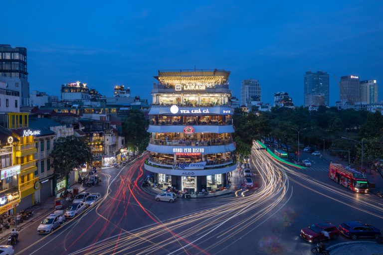 A busy street in Hanoi near to Hoan Kiem lake