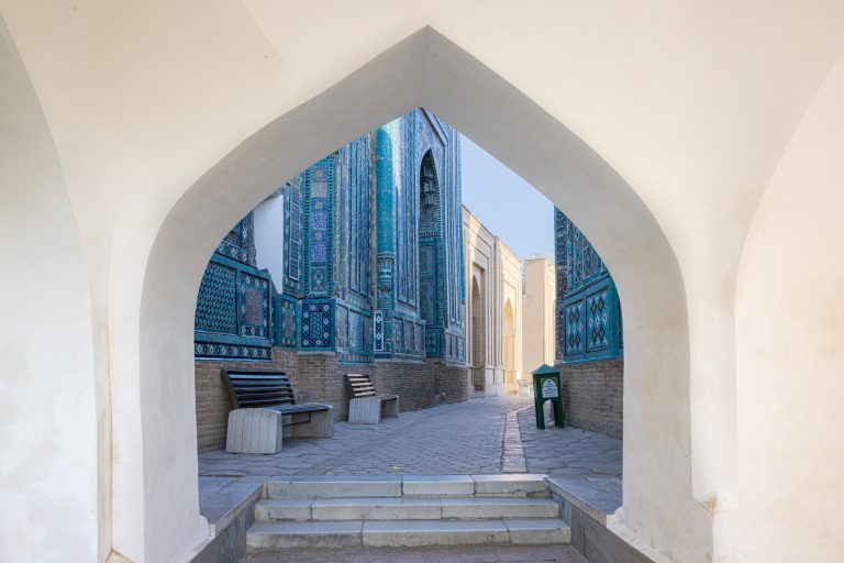 The beautiful Shah-i-Zinda in Samarkand, Uzbekistan.