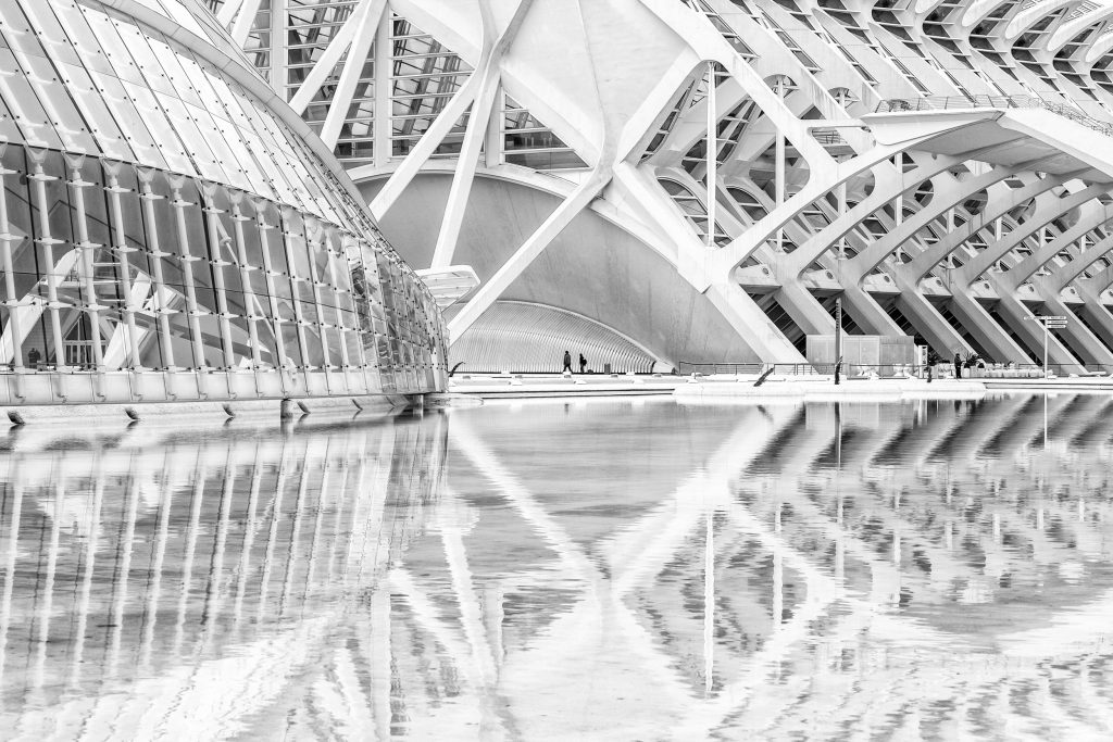 The City of Arts and Sciences. Black and white photography tips.