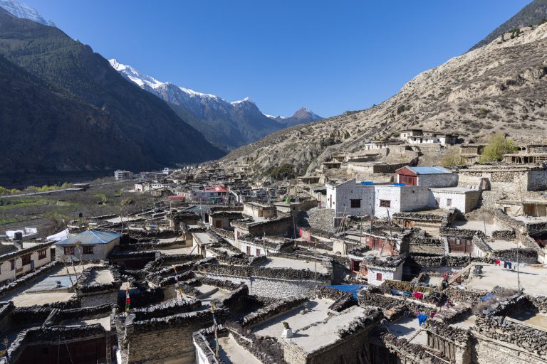 Looking over the beautiful village of Marpha in Mustang, Nepal.