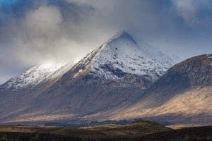 Stormy weather over the Black Mount in Glencoe